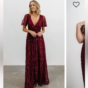 Marseille Embossed Maxi Dress-Mulberry XS